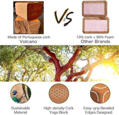 2 Yoga Blocks - Natural Cork from Portugal